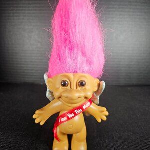 Valentine "I Love You This Much" Russ Troll Doll Cupid Angel. EUC